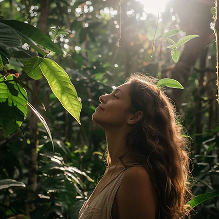 woman enjoying the amenities at a One Soul Retreats ayahuasca retreat